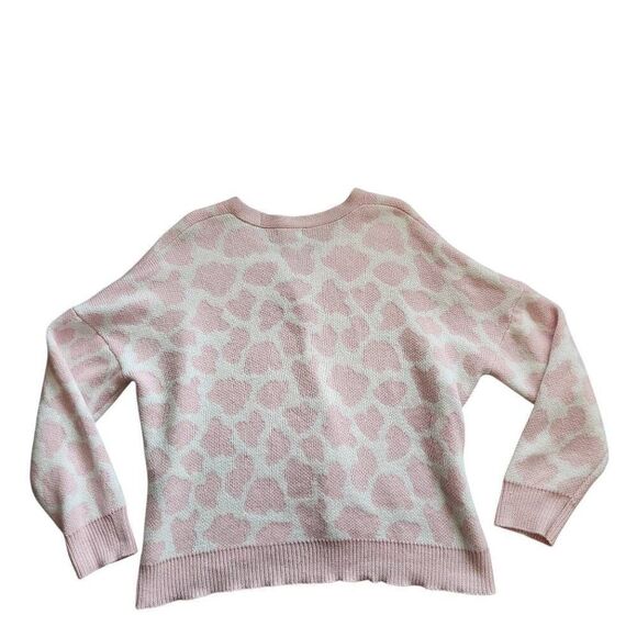 Hot Topic Sweater Cardigan Cow Print Hearts Womens XL Oversized Valentines Day - Picture 5 of 7